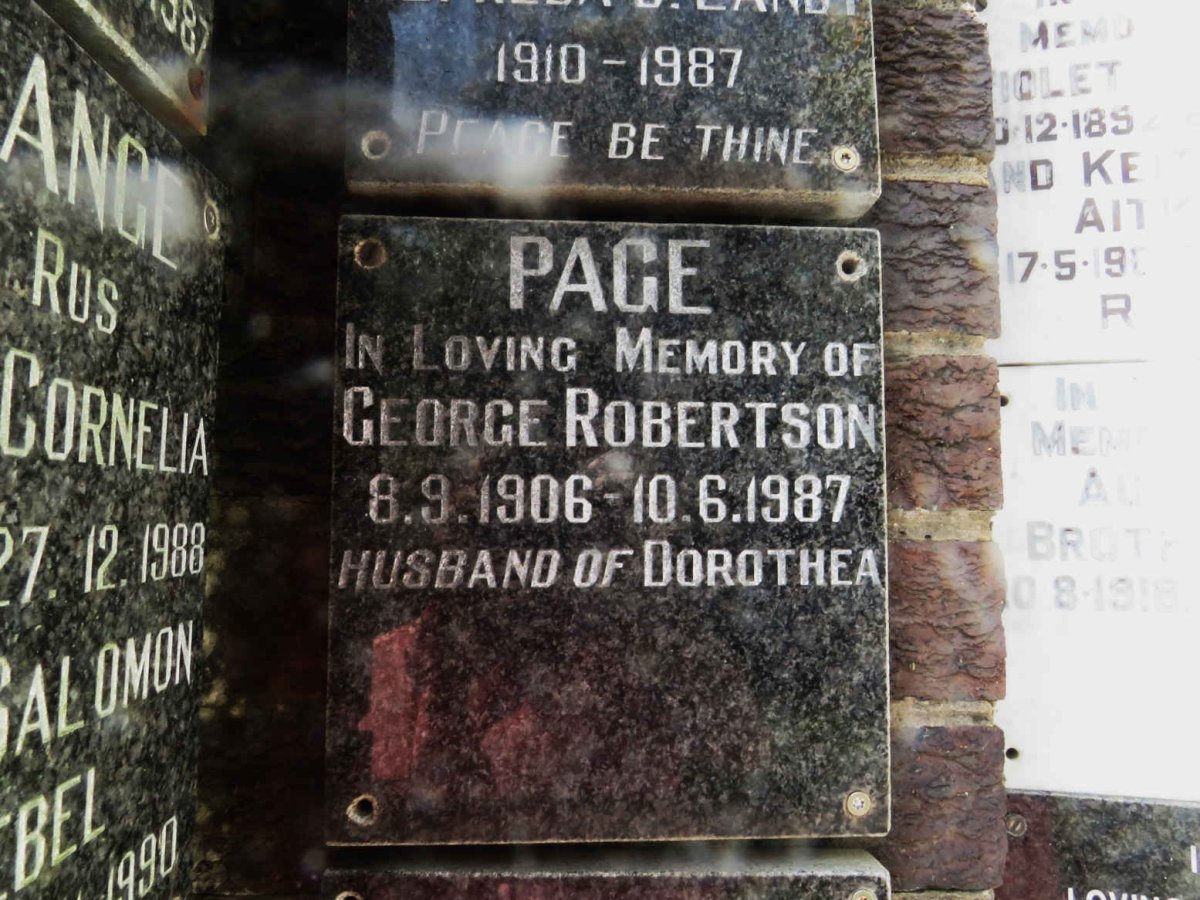 PAGE George Robertson 1906-1987
