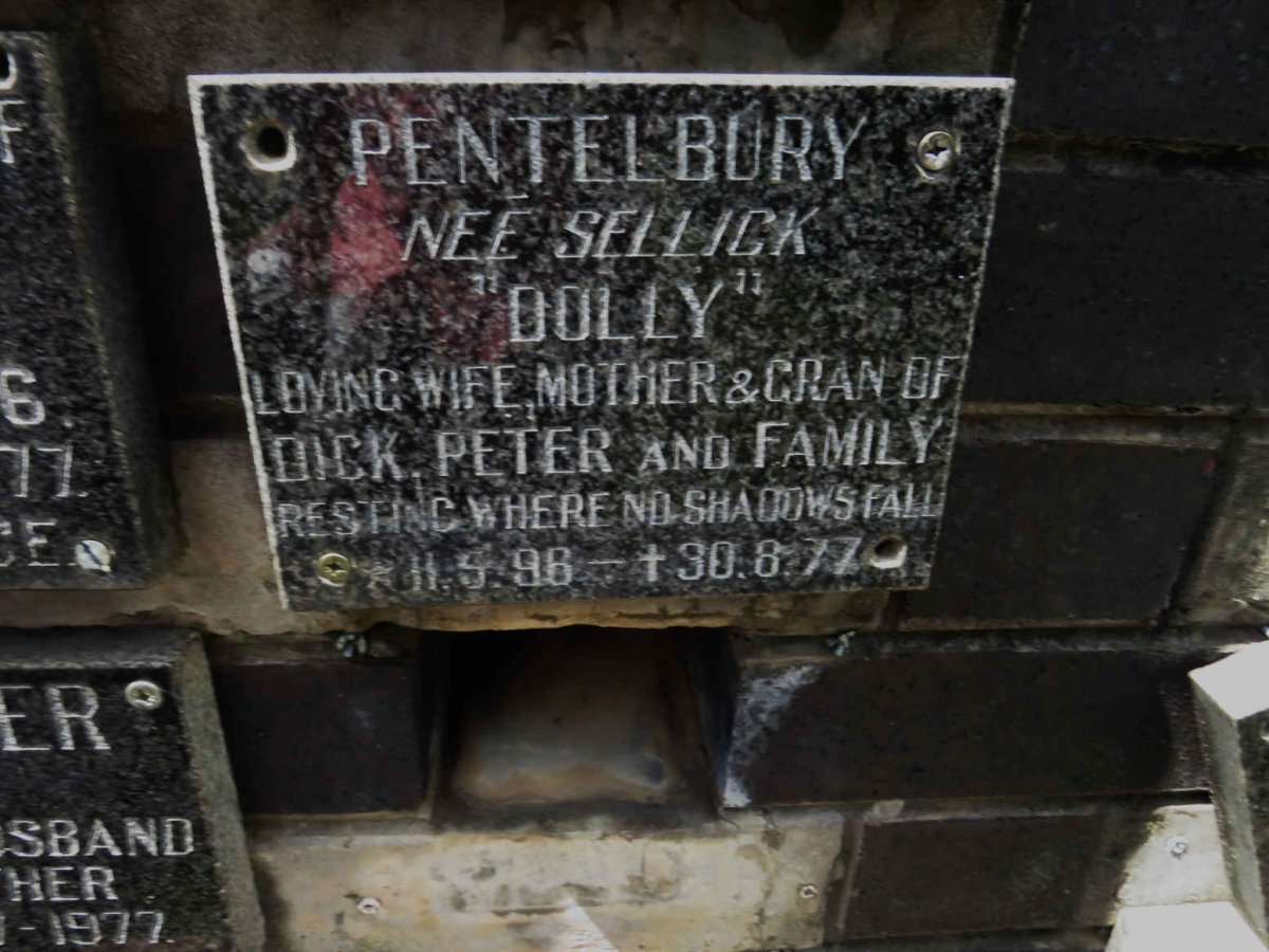PENTELBURY Dolly nee SELLICK 1898-1977