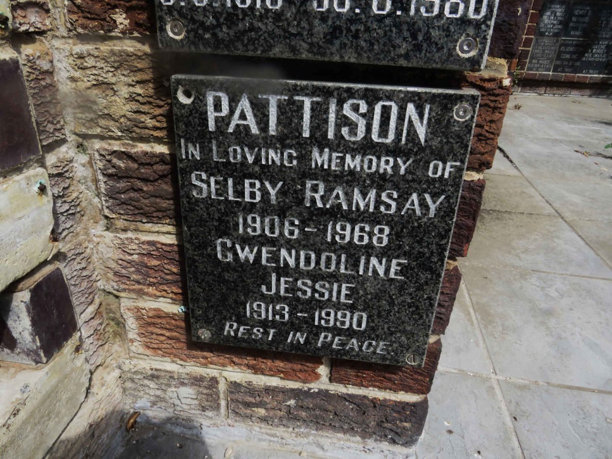PATTISON Selby Ramsay 1906-1968 &amp; Gwendoline Jessie 1913-1990
