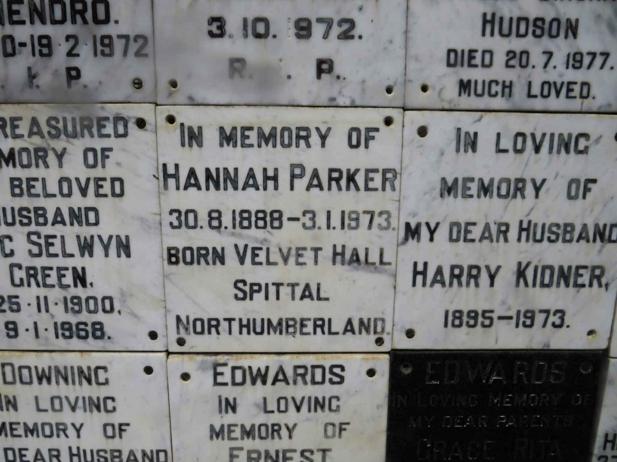 PARKER Hannah 1888-1973