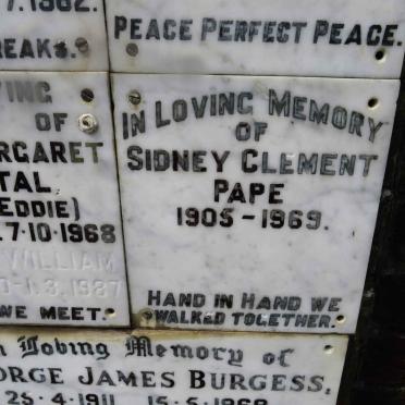 PAPE Sidney Clement 1905-1969