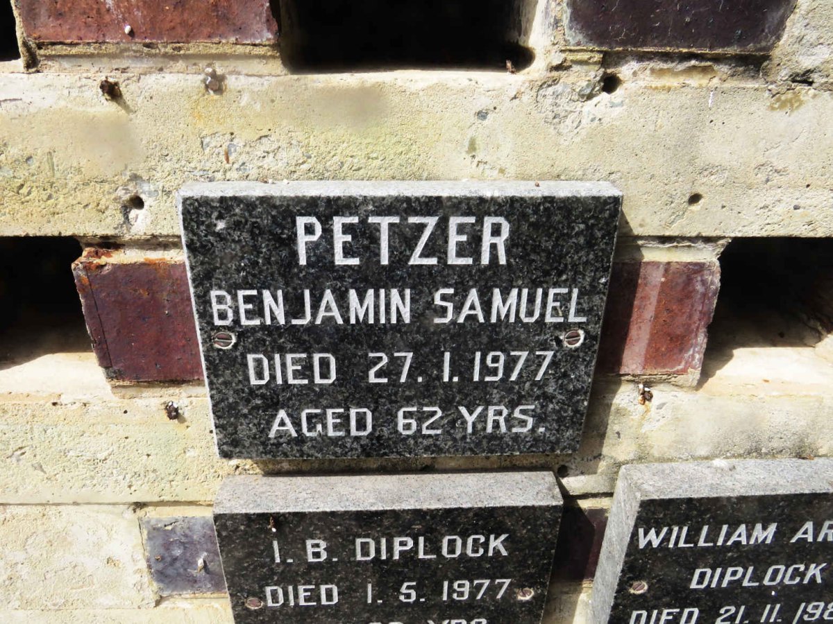 PETZER Benjamin Samuel -1977