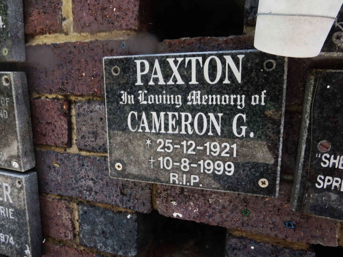 PAXTON Cameron G. 1921-1999