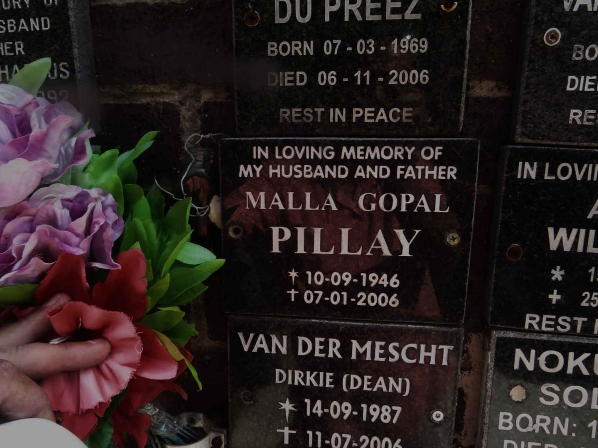 PILLAY Malla Gopal 1946-2006