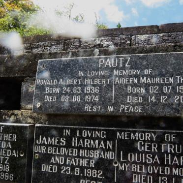 PAUTZ Ronald Albert Hilbert 1936-1974 &amp; Aideen Maureen Theresa 1933-2000