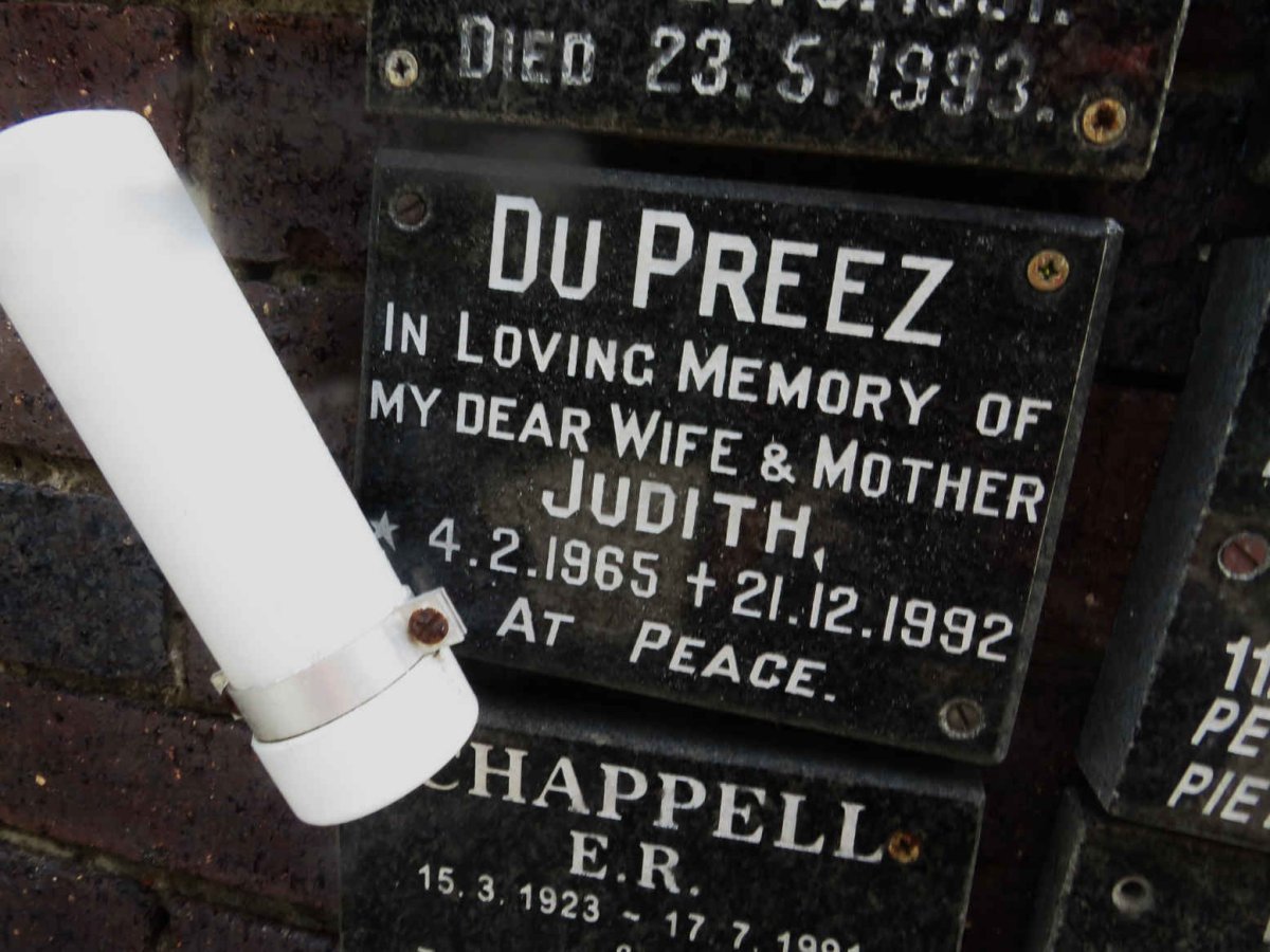 PREEZ Judith, du 1965-1992