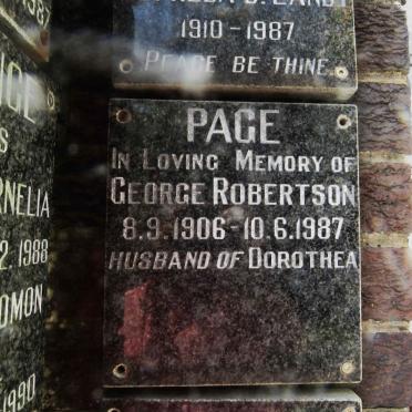 PAGE George Robertson 1906-1987