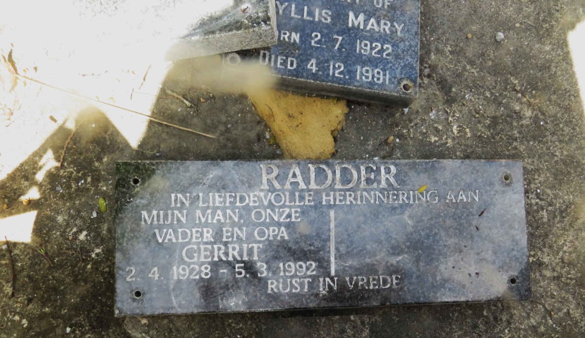RADDER Gerrit 1928-1992