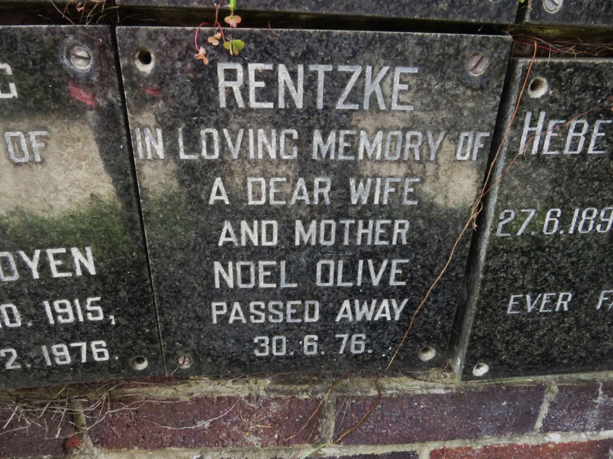 RENTZKE Noel Olive -1976
