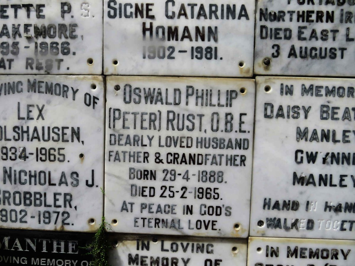 RUST Oswald Phillip 1888-1965