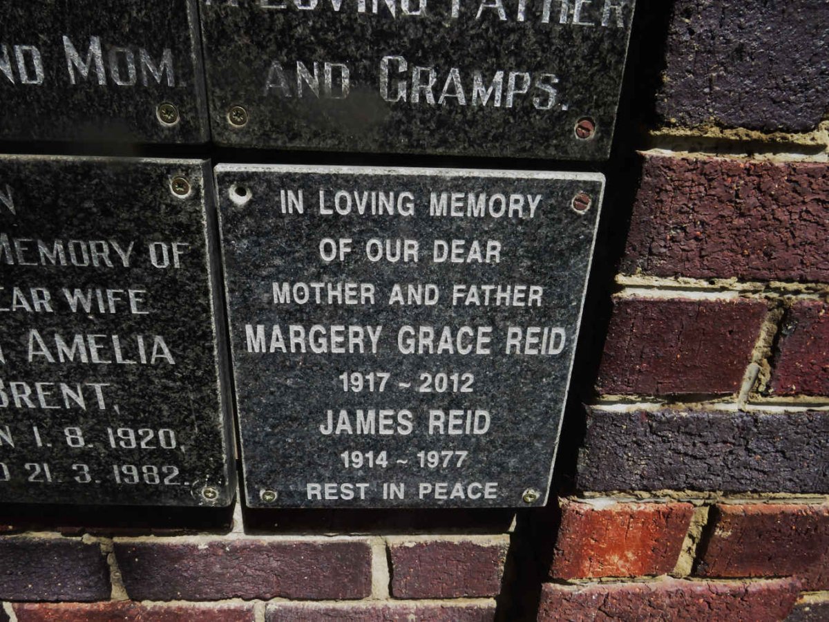 REID JAMES 1914-1977 &amp; Margery Grace 1917-2012
