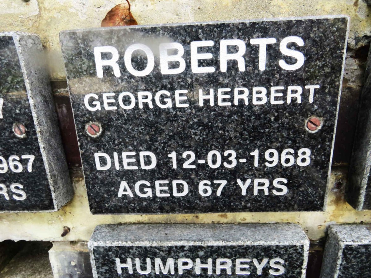 ROBERTS George Herbert -1968