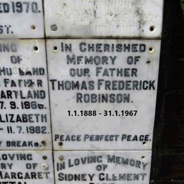 ROBINSON Thomas Frederick 1888-1967