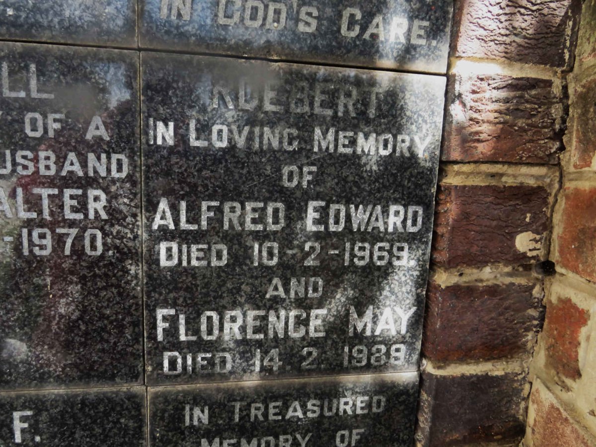 ROEBERT Alfred Edward -1969 &amp; Florence May -1989