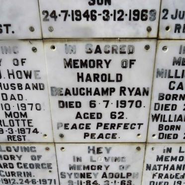 RYAN Harold Beauchamp -1970
