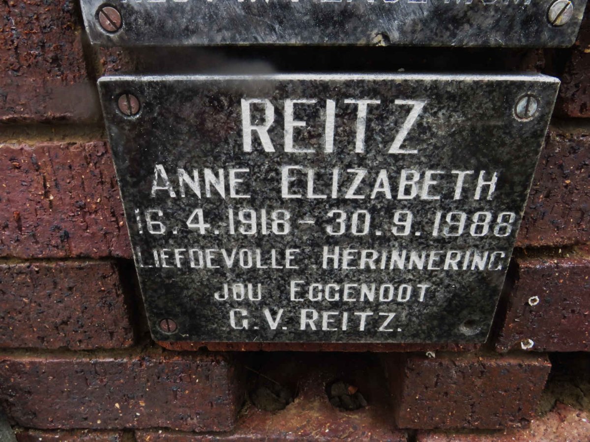 REITZ Anne Elizabeth 1918-1988
