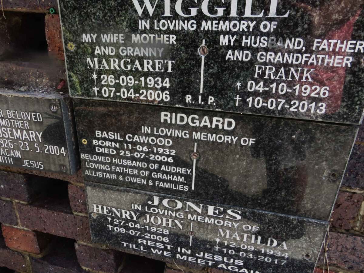 RIDGARD Basil Cawood 1932-2006