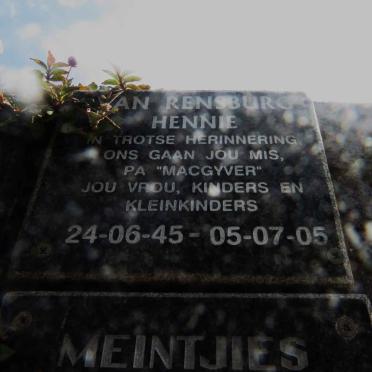 RENSBURG Hennie, van 1945-2005