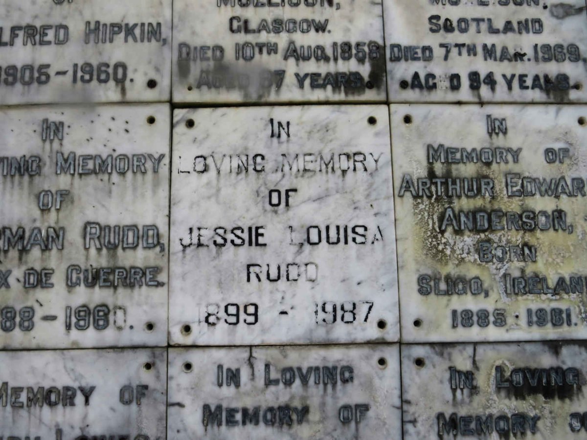 RUDD Jessie Louisa 1899-1987