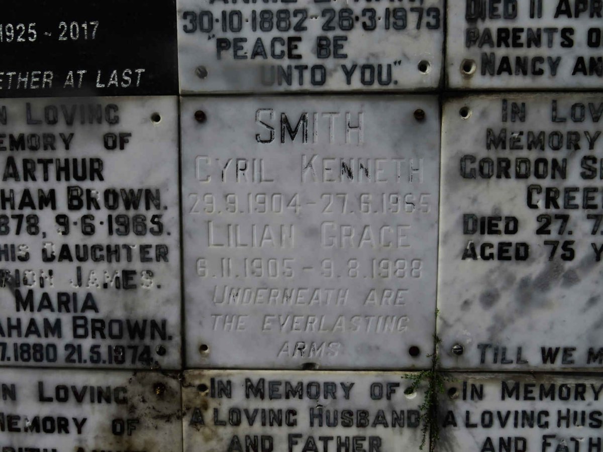 SMITH Cyril Kenneth 1904-1965 &amp; Lilian Grace 1905-1988