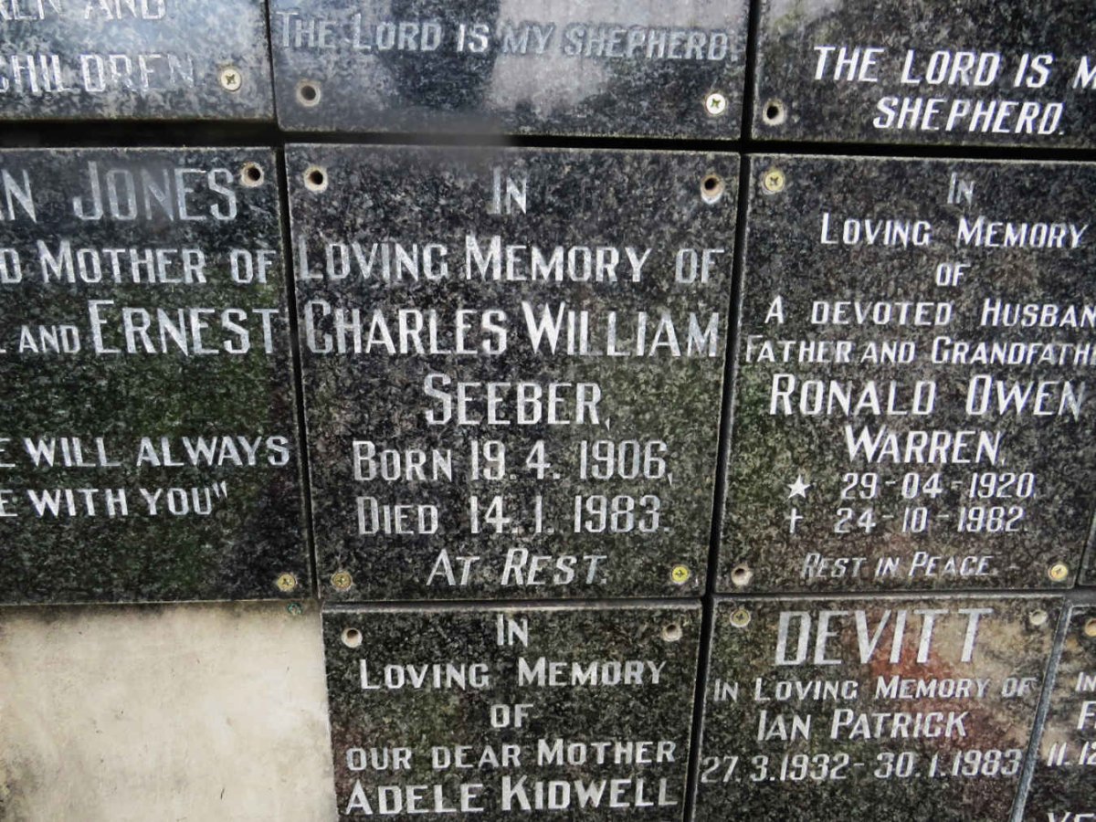 SEEBER Charles William 1906-1983