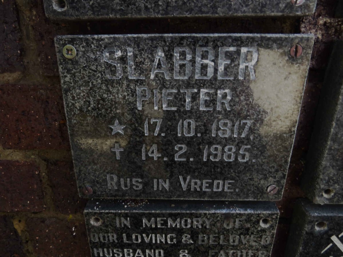 SLABBER Pieter 1917-1985