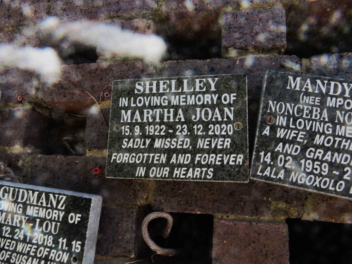 SHELLEY Martha Joan 1922-2020