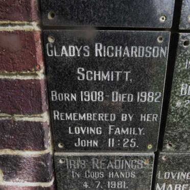 SCHMITT Gladys Richardson 1908-1982