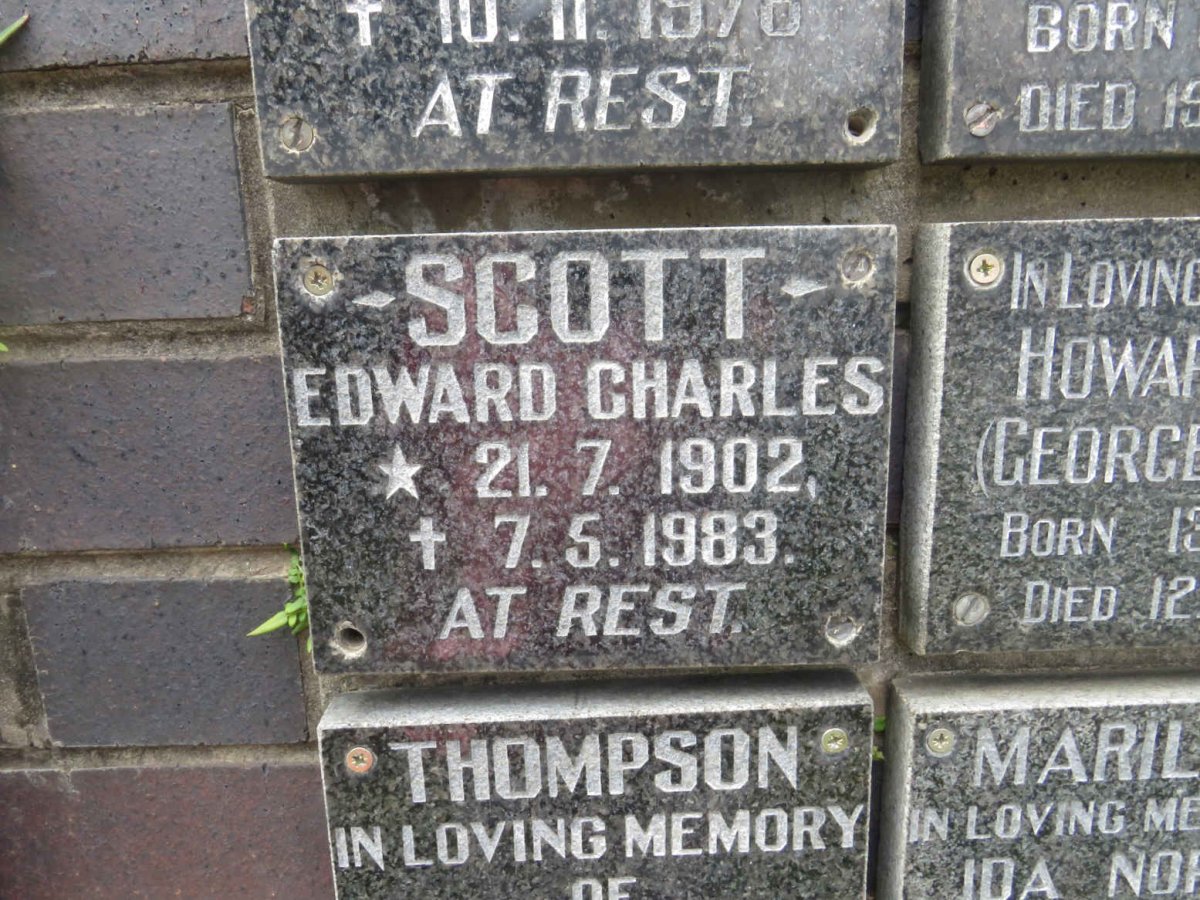 SCOTT Edward Charles 1902-1983