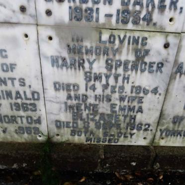 SMYTH Harry Spencer -1964 &amp; Irene Emma Elizabeth -1962