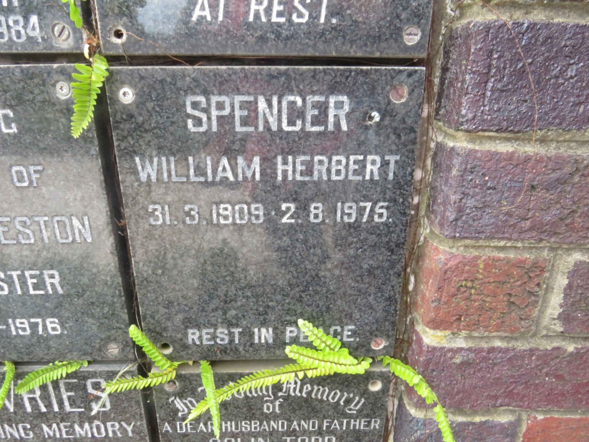 SPENCER William Herbert 1909-1975