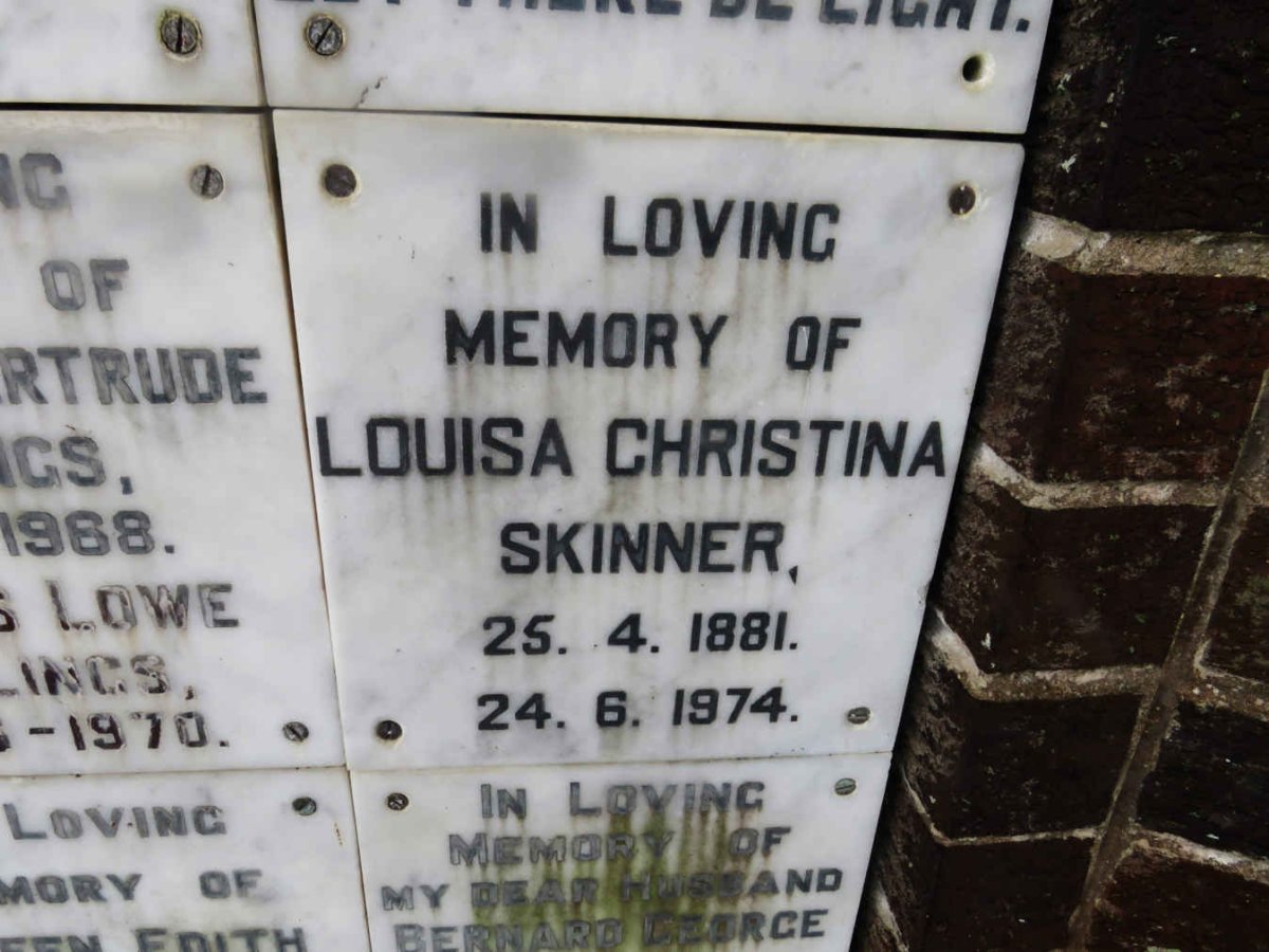 SKINNER Louisa Christina 1881-1974