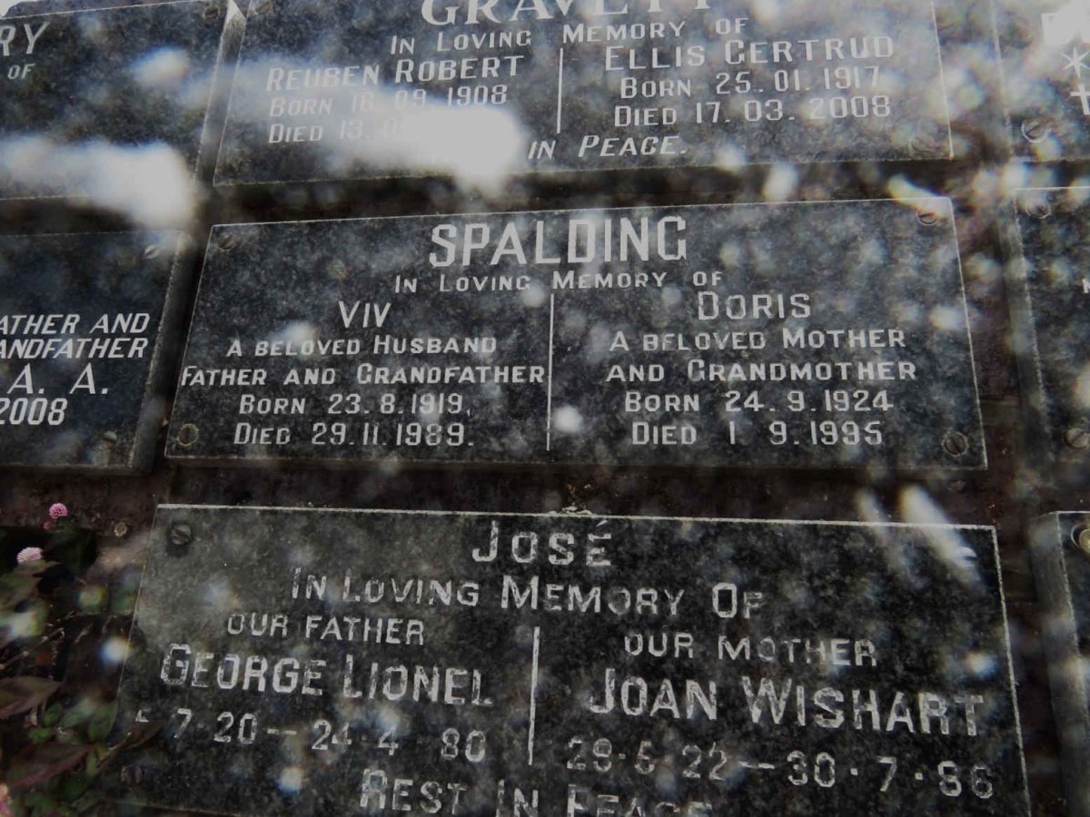 SPALDING Viv 1919-1989 &amp; Doris 1924-1995