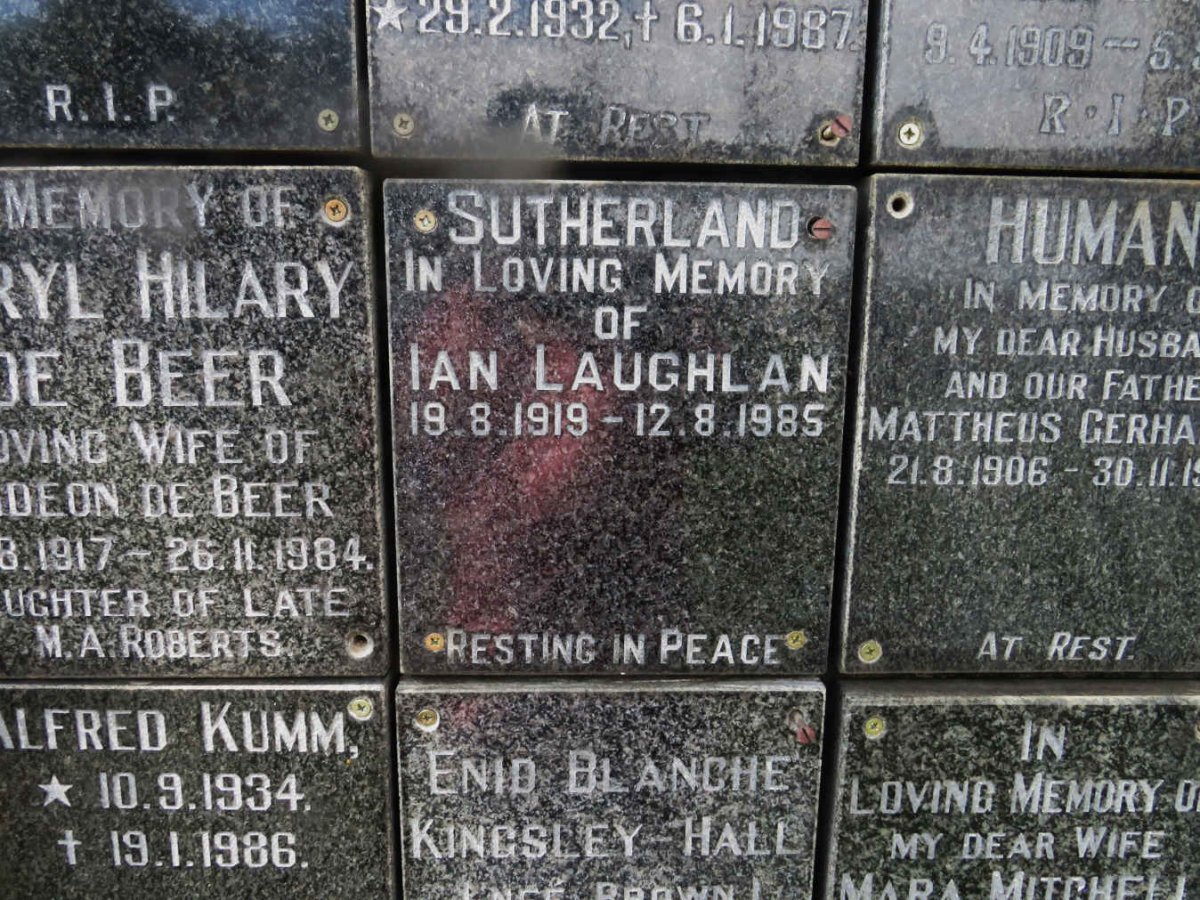 SUTHERLAND Ian Laughlan 1919-1985