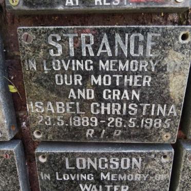 STRANGE Isabel Christina 1889-1985