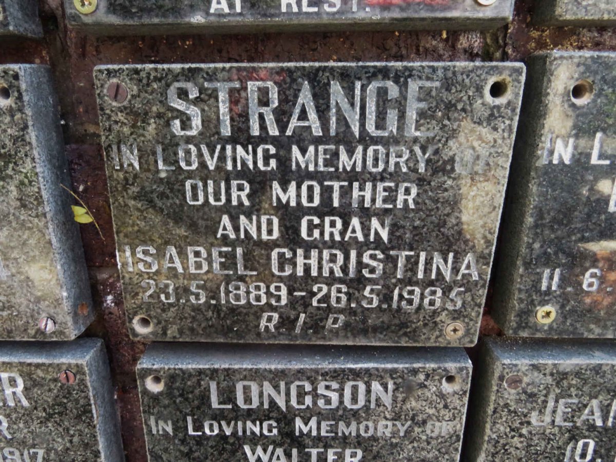 STRANGE Isabel Christina 1889-1985