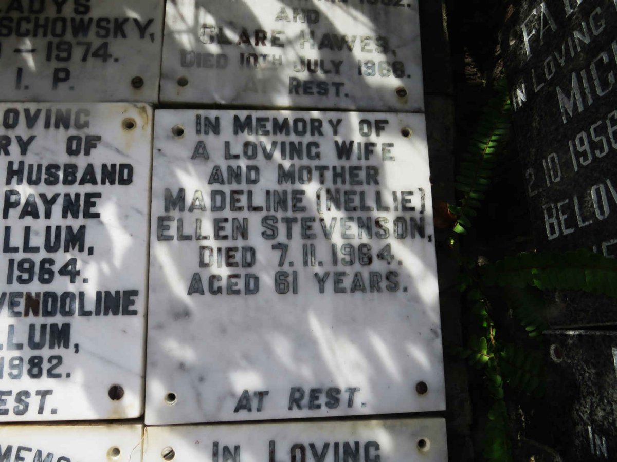 STEVENSON Madeline Ellen -1964
