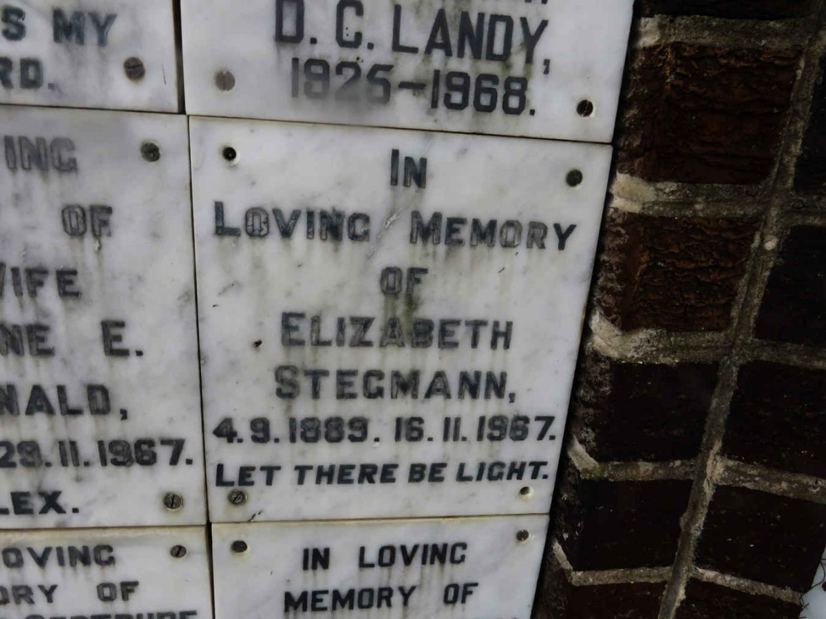 STEGMANN Elizabeth 1889-1967