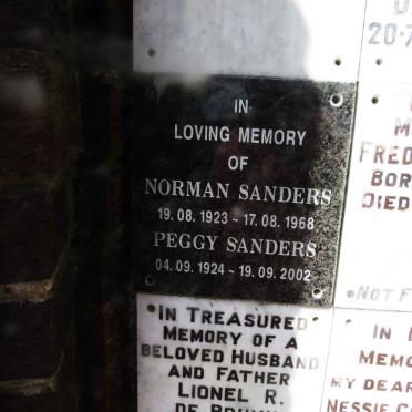 SANDERS Norman 1923-1968 &amp; Peggy 1924-2002