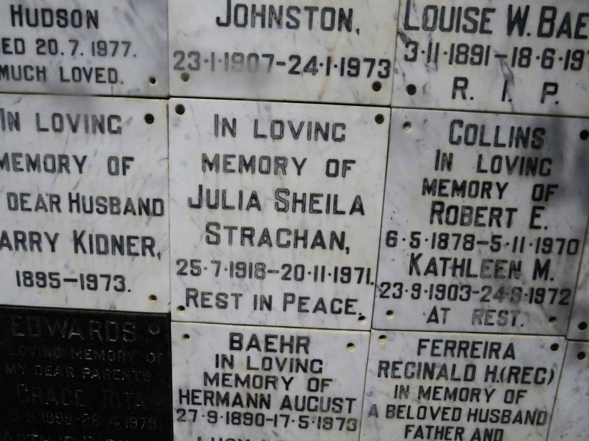 STRACHAN Julia Sheila 1918-1971