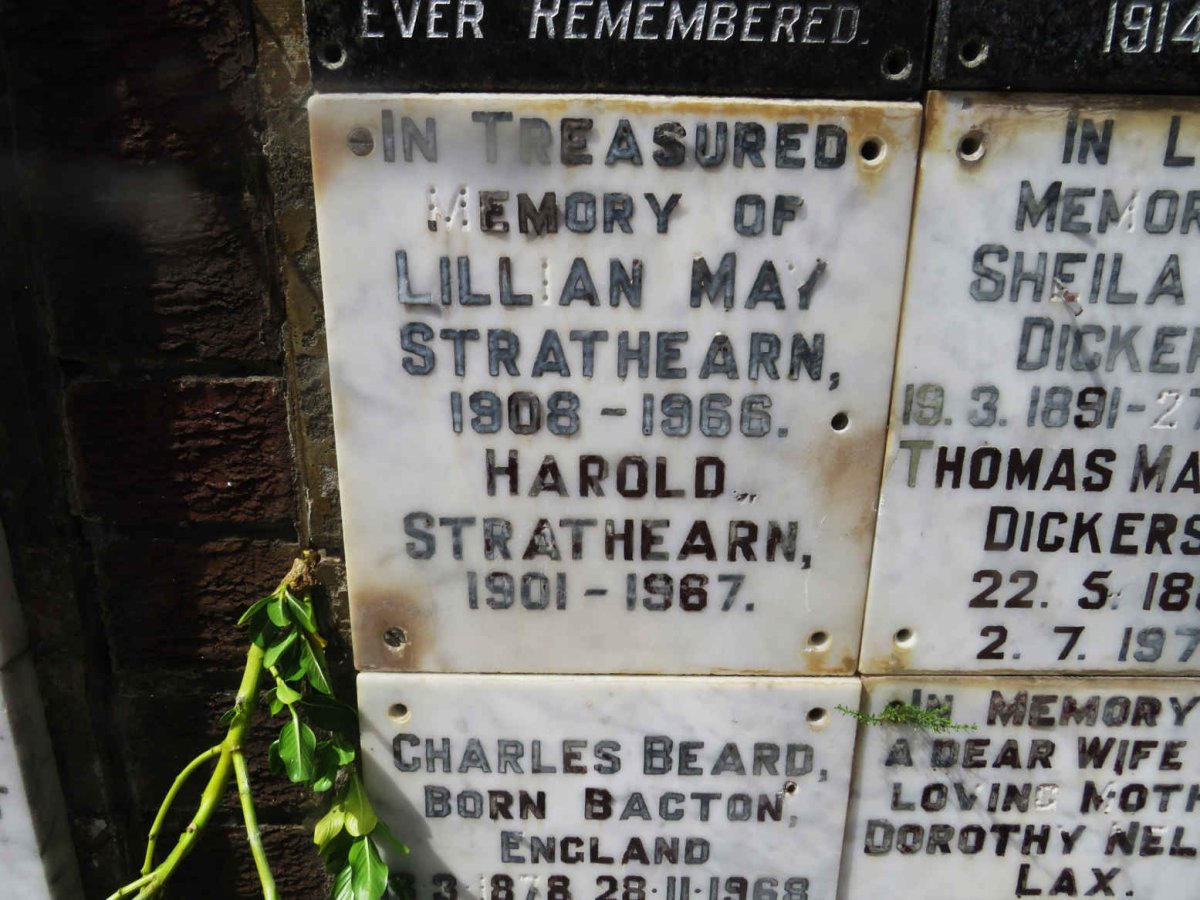 STRATHEARN Harold 1901-1967 &amp; Lillian May 1908-1966
