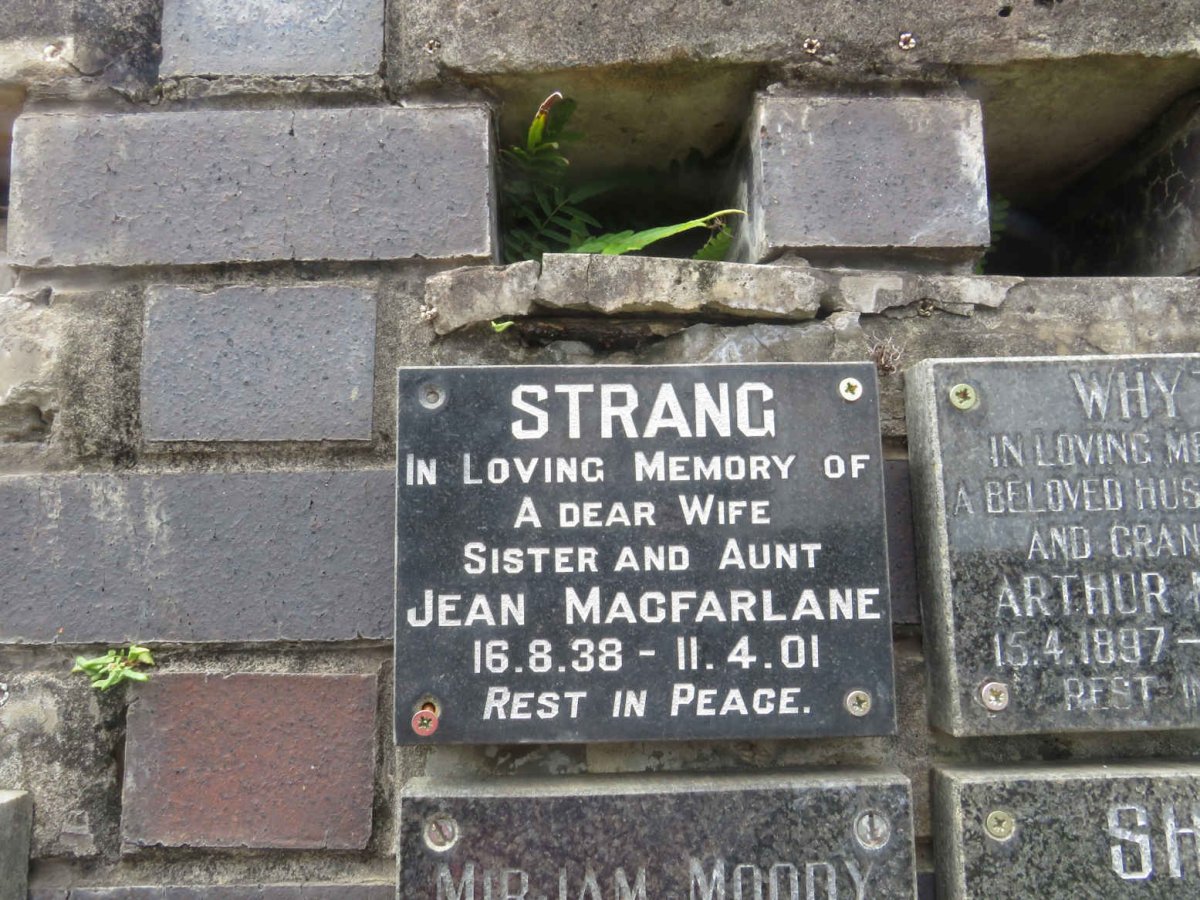 STRANG Jean Macfarlane 1938-2001