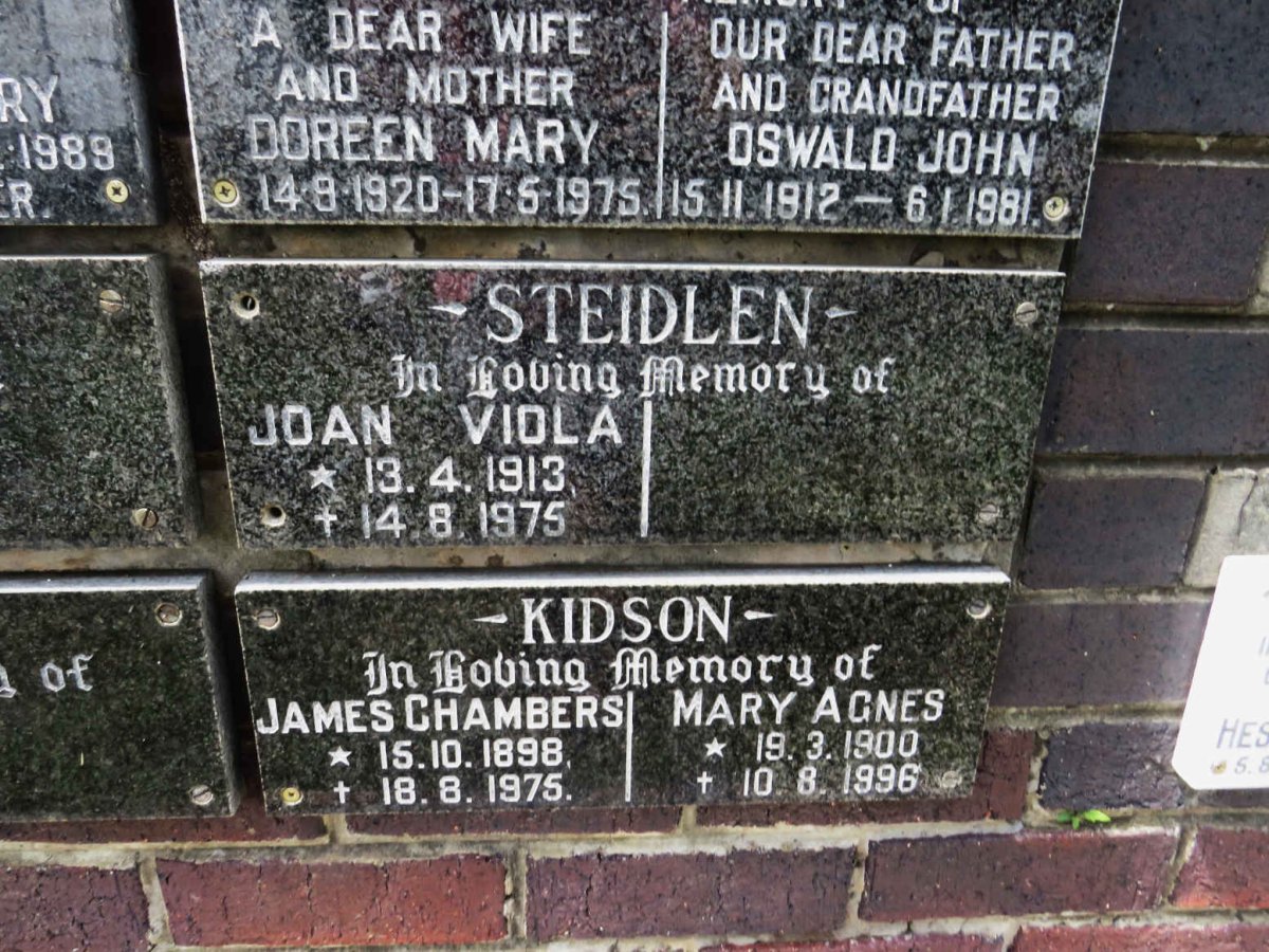 STEIDLEN Joan Viola 1913-1975