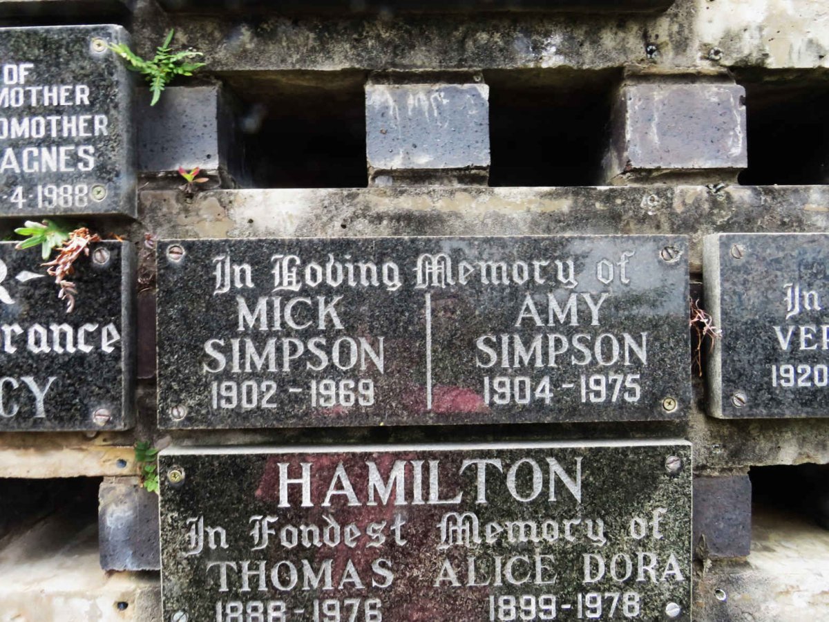 SIMPSON Mick 1902-1969 &amp; Amy 1904-1975