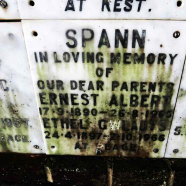 SPANN Ernest Albert 1890-1965 &amp; Ethel Gwladys 1897-1966