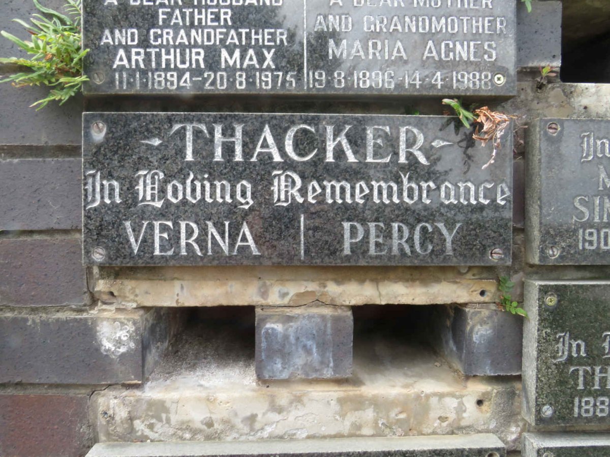 THACKER Percy &amp; Verna