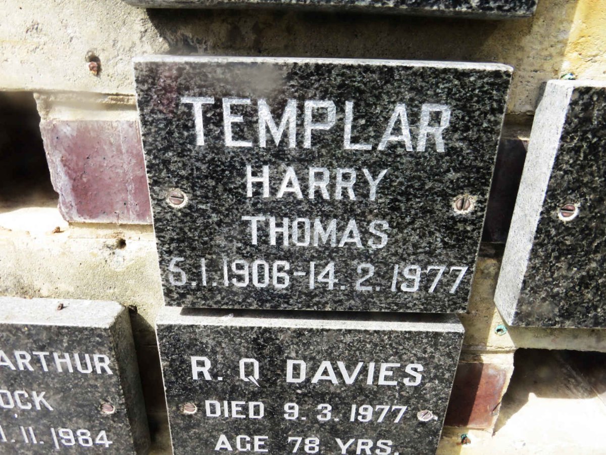 TEMPLAR Harry Thomas 1906-1977