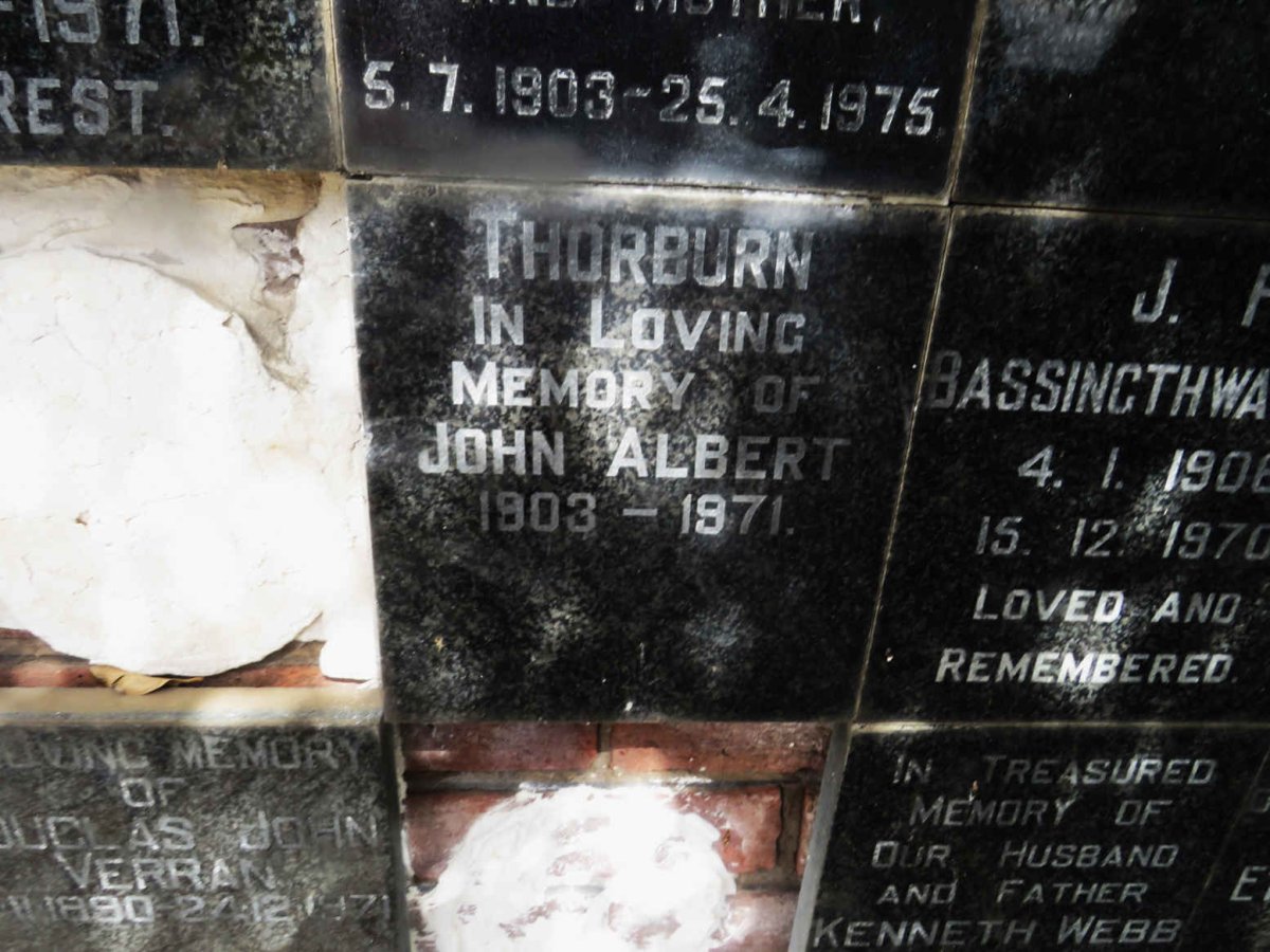 THORBURN John Albert 1903-1971