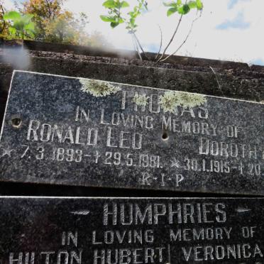 THOMAS Ronald Leo 1893-1981 &amp; Dorothy 1915-1987