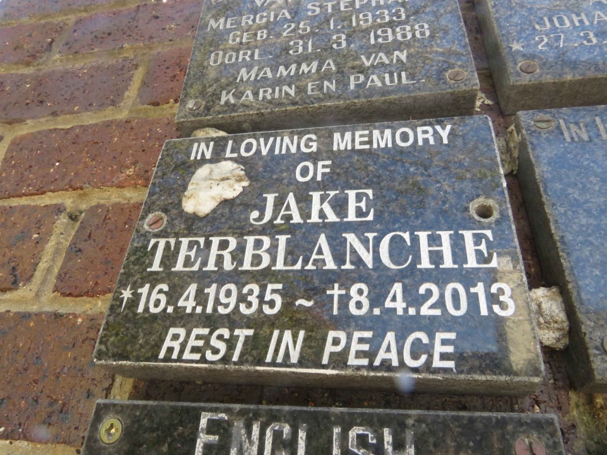 TERBLANCHE Jake 1935-2013